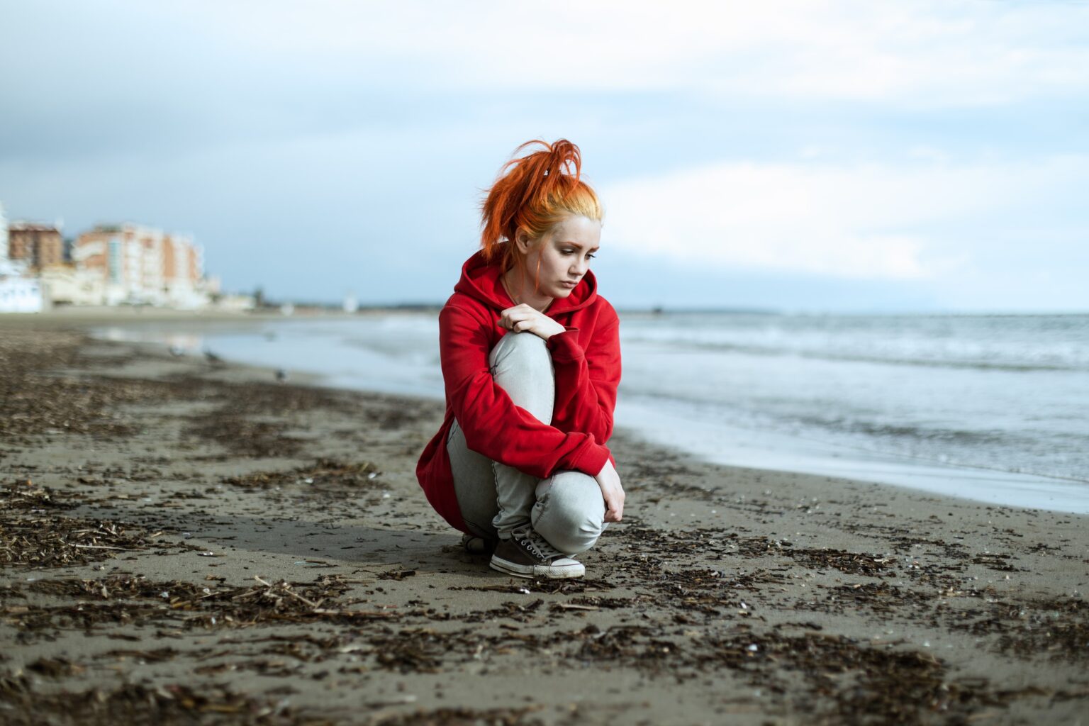 ocean girl lonely sad